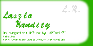 laszlo mandity business card